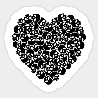 Love Heart Skulls Halloween Graphic Art Sticker